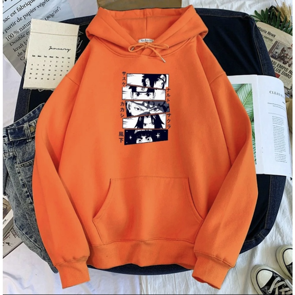 SHIPPUDEN NARUTO Jumper Hoodie II Sweater Hoodie Anime II Sweter Oblong Topi II SIZE M - XL ( Pria &amp; Wanita / Anak &amp; Dewasa )