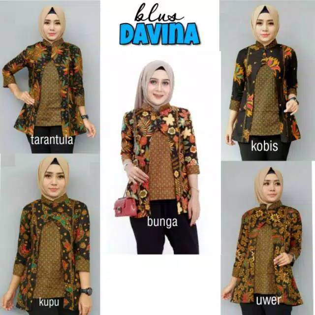 Blus sogan davina atasan baju batik wanita kekinian