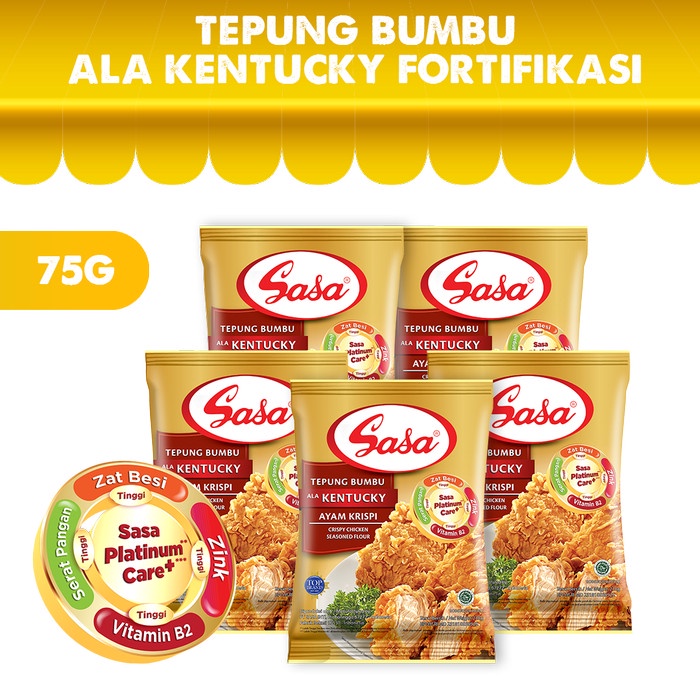 

PROMO SASA Tepung Bumbu Ayam Kentucky 75gr - 5 Pcs