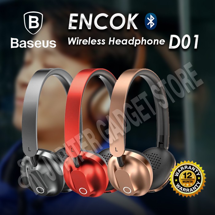 Headset Bluetooth Baseus Encok D01 Wireless Headphone - ORIGINAL