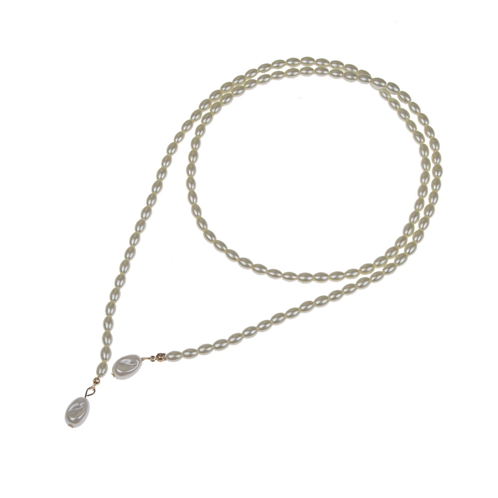 Kalung Rantai Panjang Dengan Liontin Manik-Manik Mutiara Mewah Untuk Wanita