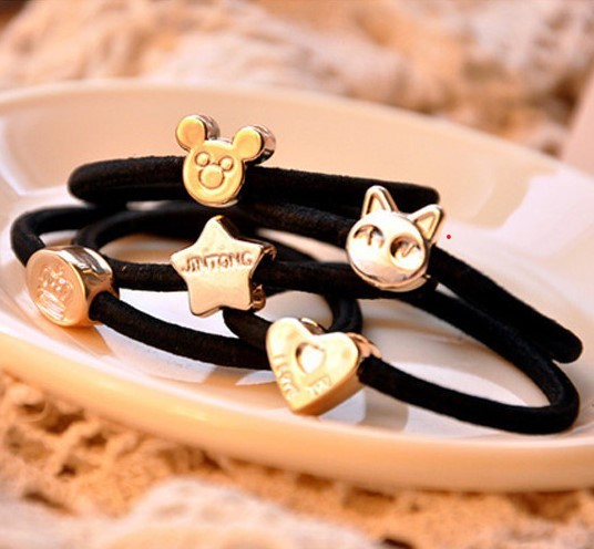 MORYMOSHI X5007 Ikat Rambut Wanita Kunciran Rambut Eklusif Warna Hitam Import