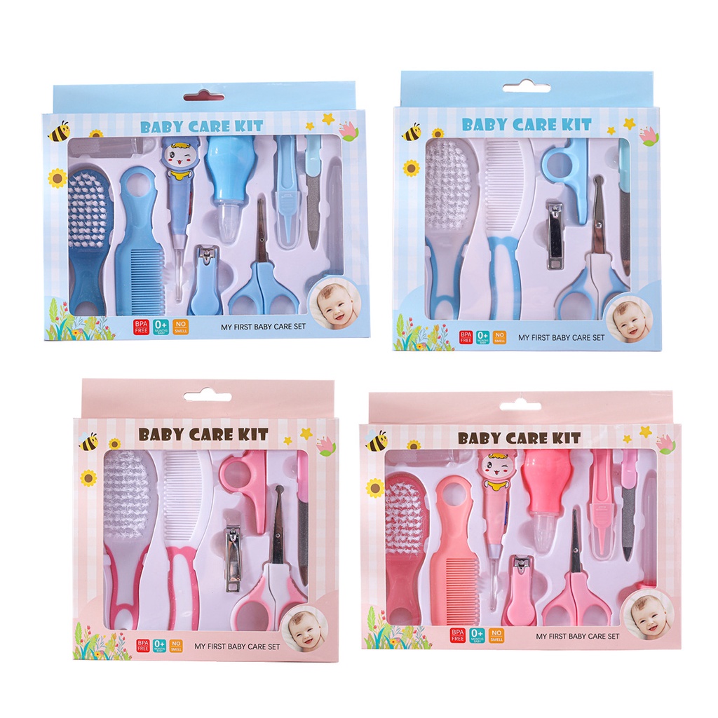 Baby Care Kit Set 10 in 1 Manicure Set Perlengkapan Bayi Set Newborn Baby / Sisir bayi / Kado Lahiran Bayi / Set Perlengkapan Bayi Baru Lahir / Gunting Kuku Bayi / Sisir Rambut Bayi / Gunting Kuku Bayi