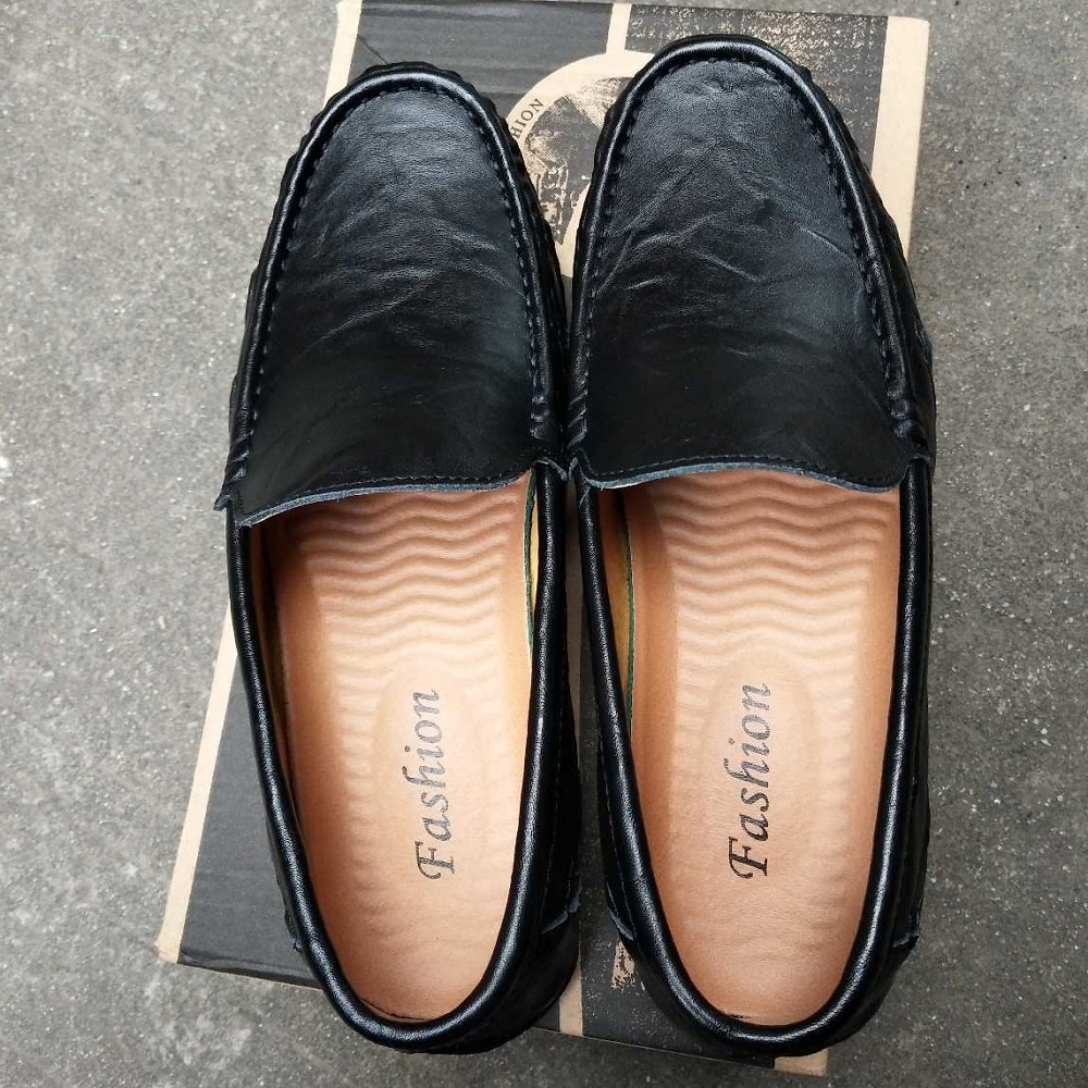 Sepatu Pria Santai Slip On Original Pria Casual Tanpa Tali Loafer Kekinian Pantofel Selop Kulit Asli Cowok Kerja Pantopel 082