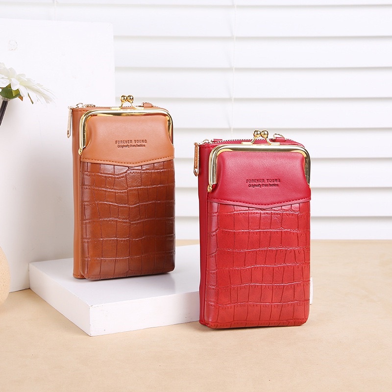 Tas Selempang Kulit Wanita Dompet Hp Multifungsi Tas Cewek Mini Bag Slingbag FY C268-4