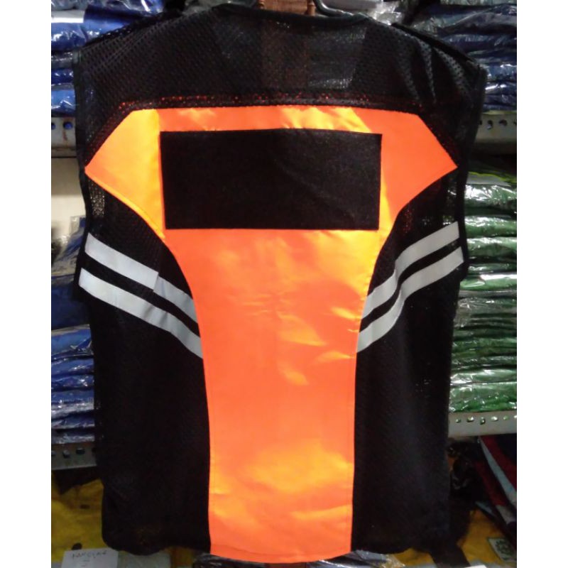 ROMPI SAFETY ORANYE BAHAN TASLAN SAMPING JARING FREE LOGO K3 BENDERA RESLETING