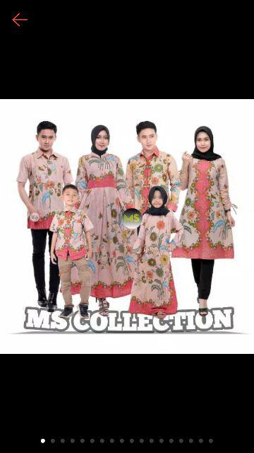 Batik Couple Keluarga Sania Ruffle Ori Ndoro Jowi Kembang Langit