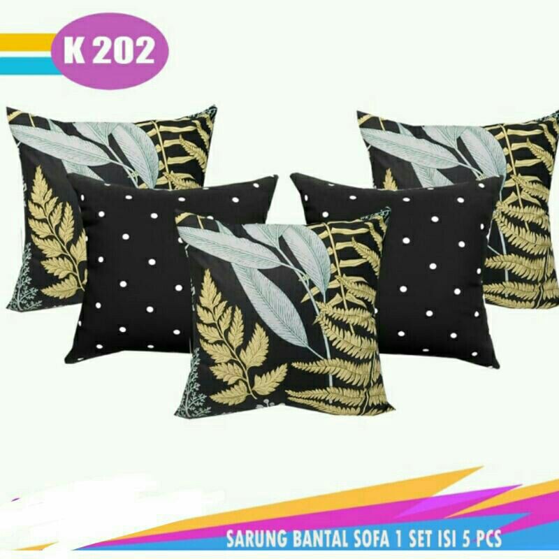 Set sarung bantal kursi sofa cushion cover 60x60 cm Sarban Dotty Hitam