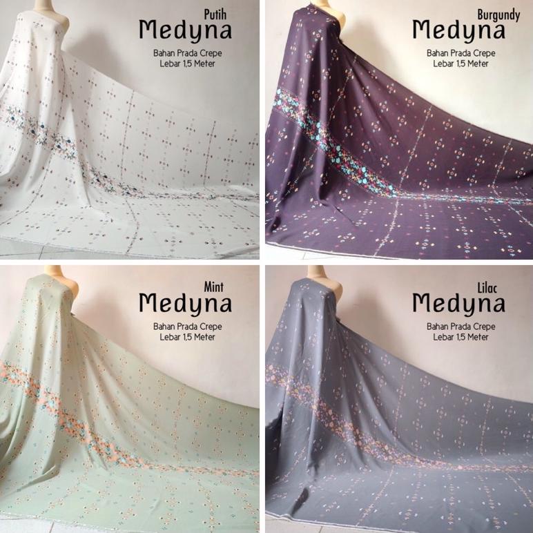 KAIN MOTIF MEDYNA BAHAN PRADA CREPE UTUK DRESS GAMIS TUNIK –Bkj31au22ᶜ