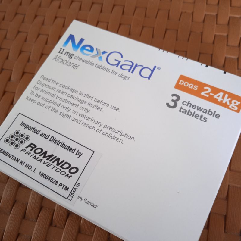 Obat Kutu Anjing Mini NEXGARD (2-4 kg) 1 BOX ORIGINAL AMPUH / OBAT KUTU HEWAN