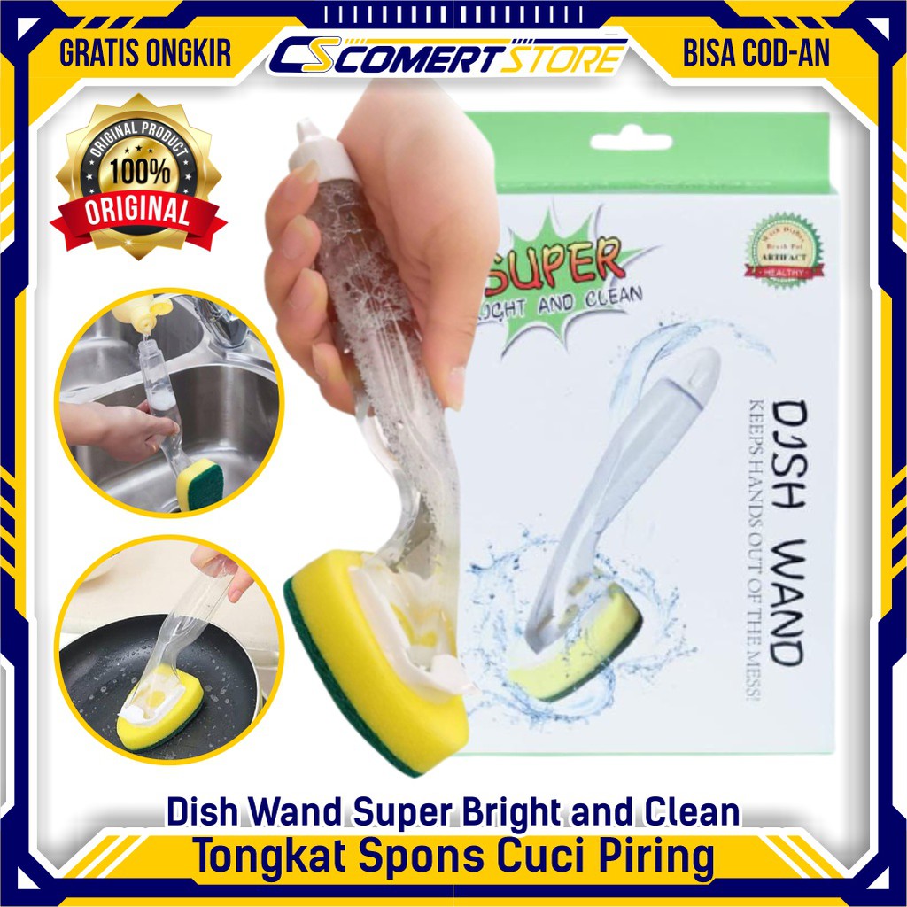 Dish Wand Super Bright and Clean Tongkat Spons Cuci Piring | Alat Pencuci Piring Praktis