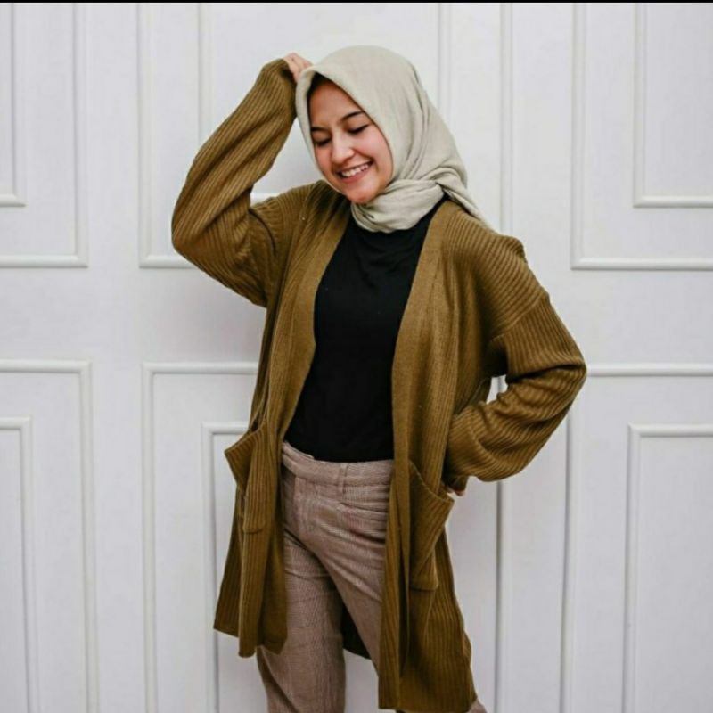 Long cardigan | Cardigan rajut panjang | Long cardy-Bronze
