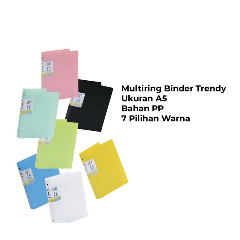 

Multiring Binder Bantex Trendy Warna Polos A5