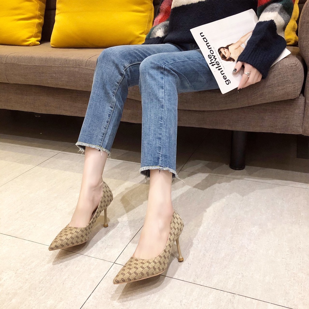 RYS - Plaid Matte Sepatu Heels Fashion Wanita Pesta - Ori Import