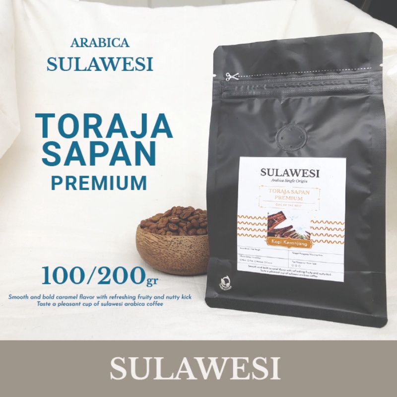 

Arabica Sulawesi Toraja Sapan Premium Kopi Bean, Bubuk 100-200gr