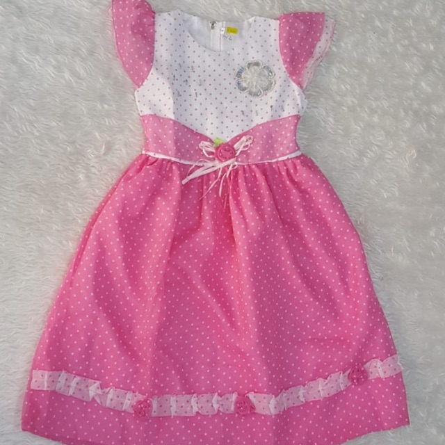 Dress Pesta Pink Polkadot
