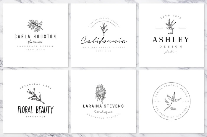 Feminine Branding Premade Logos - Photoshop &amp; Illustrator