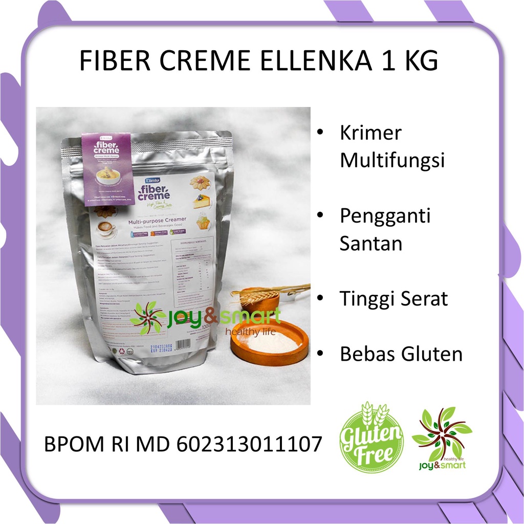 

Joy Smart Healthy Life Ellenka Fiber Creme Gluten Lactose Free Creamer Krimer 1kg