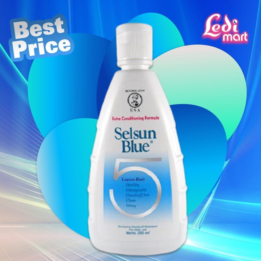 ORIGINAL Selsun Blue Five Shampoo 200ml / Selsun Shampo / Sampo Anti Ketombe / Anti Dandruff / Blue 5 / Rambut Rontok / LEDI MART