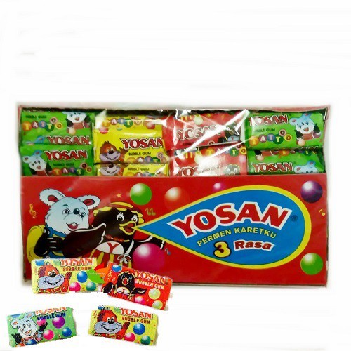 

permen karet yosan bubble gum permen karet Jadul 3 rasa isi 60pcs