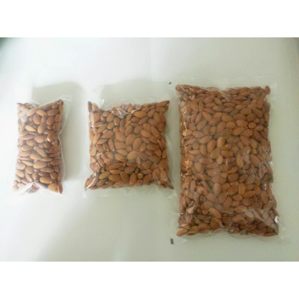 Raw Almond Whole 250gr (Almond Mentah) Ukuran Besar 27-30 Tanpa Cangkang