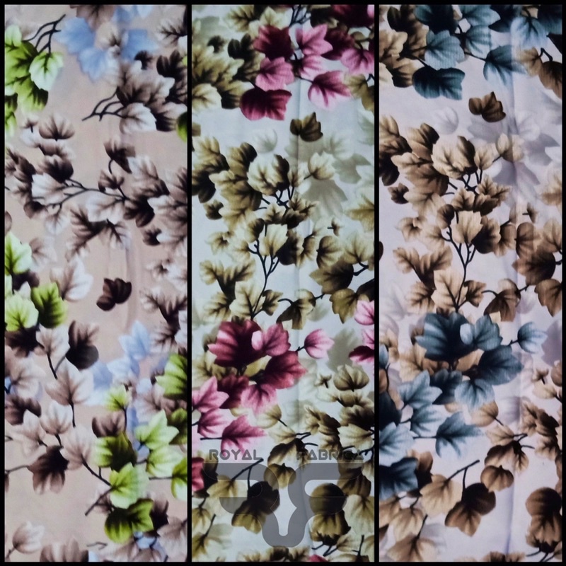 Kain zara Silk premium motif Bunga/Kain Zara silk premium