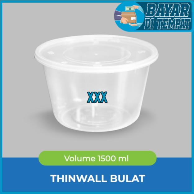 THINWALL BULAT 1500 ML ISI 25 PCS / THINWALL MURAH KOTAK MAKAN PELASTIK / THINWALL BOWL/ THINWALL