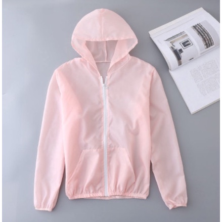Jaket Wanita Korean Style Import Jacket / Jaket Wanita Anti SINAR UV - Merah Muda(I2B4) Jaket Wanita