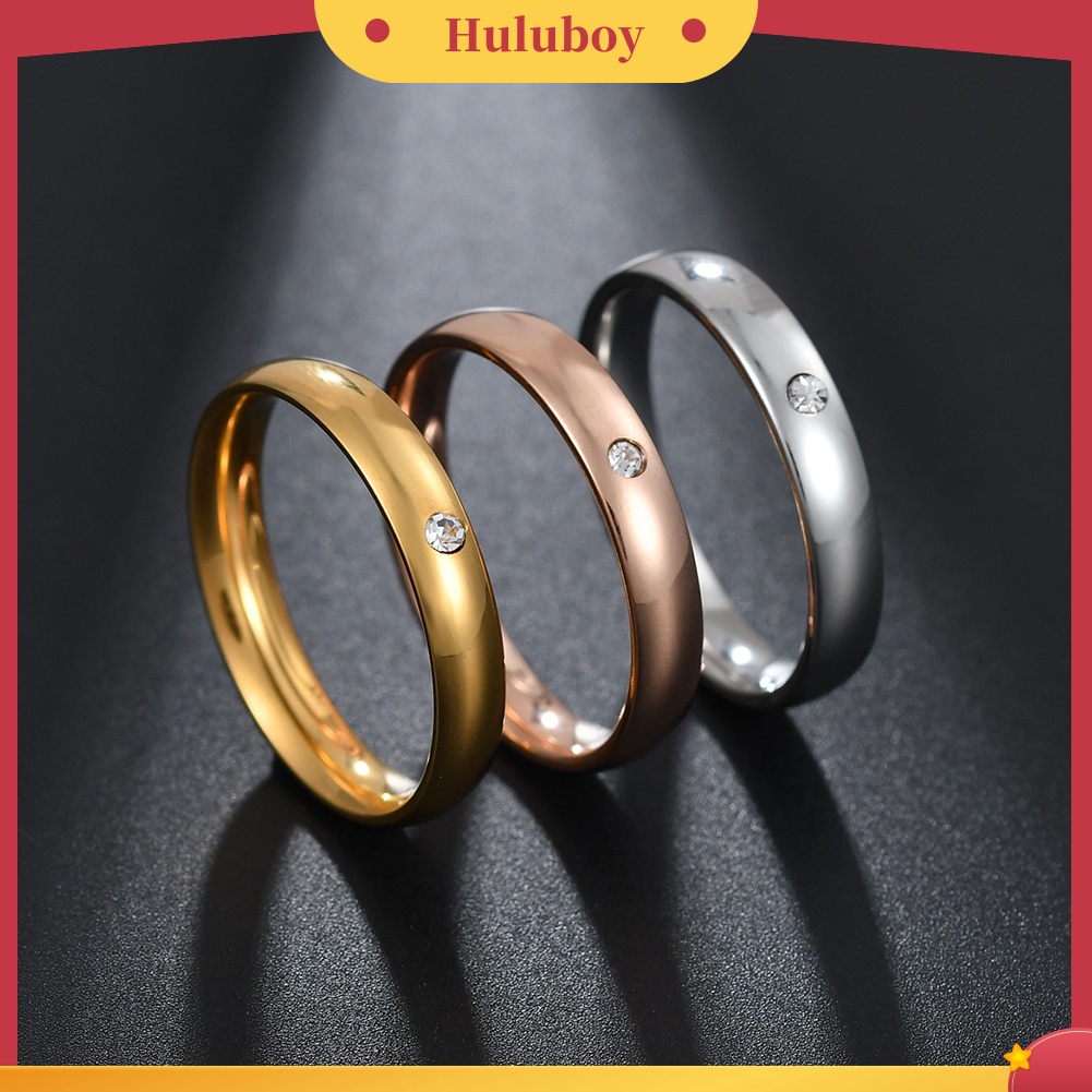 Hu Hu Hu Hu Hu Alat Bantu Pasang Kacamata♡ Cincin Berlian Imitasi Bahan Stainless Steel Untuk Wanita