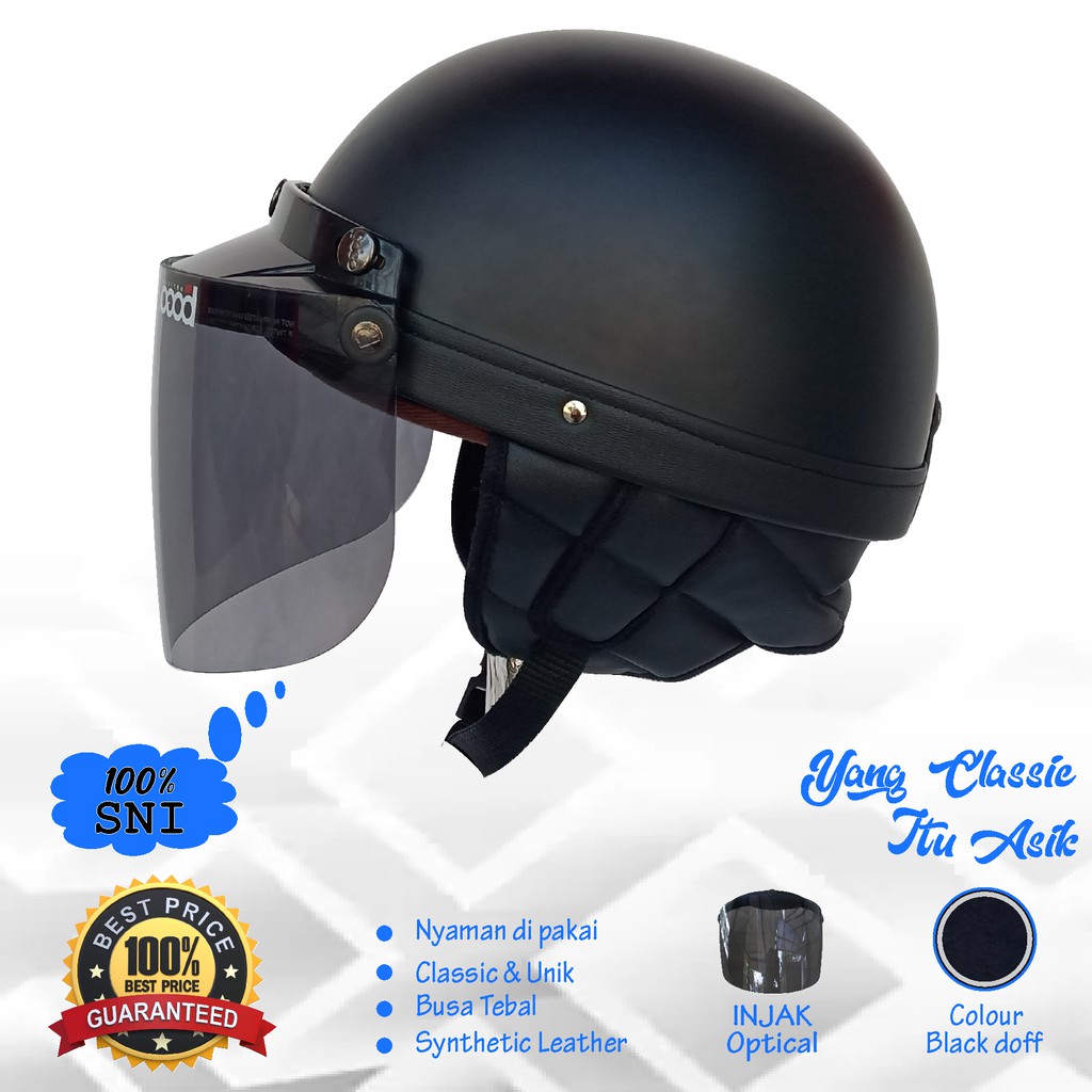 HELM BOGO RETRO CLASSIC MURAH HELM SNI CHIP VESPA KACA DATAR