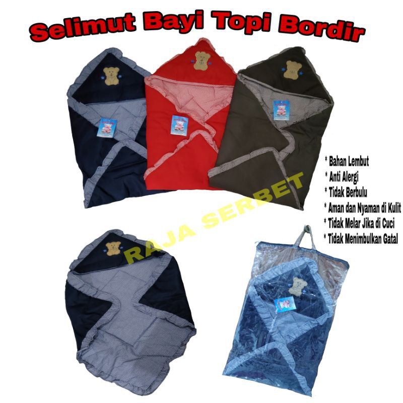 Selimut Bayi Topi Bordir / Tuil