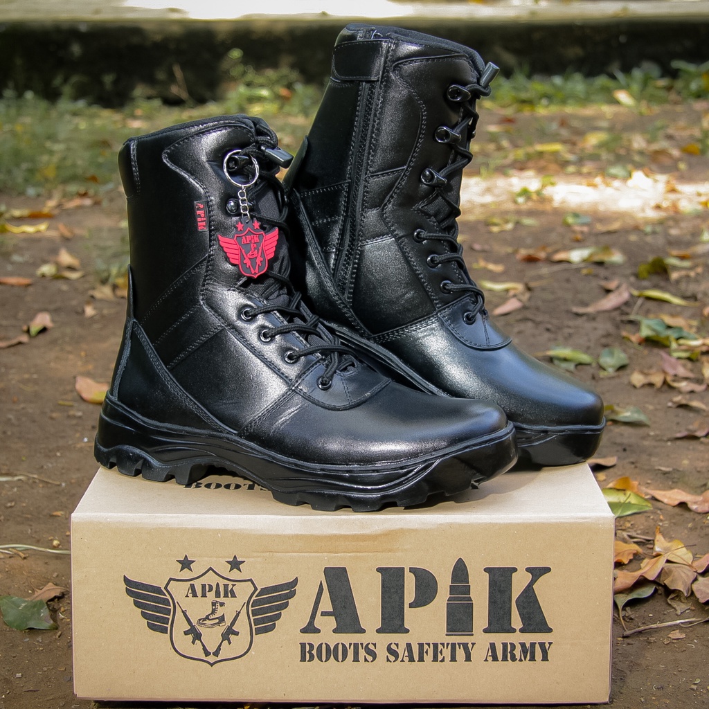 SEPATU PDL MODEL JATAH / PEMBAGIAN 2019 BAHAN KULIT SAPI ASLI MERK APIK SEPATU PDL DINAS LAPANGAN TNI POLRI SECURITY SATPAM