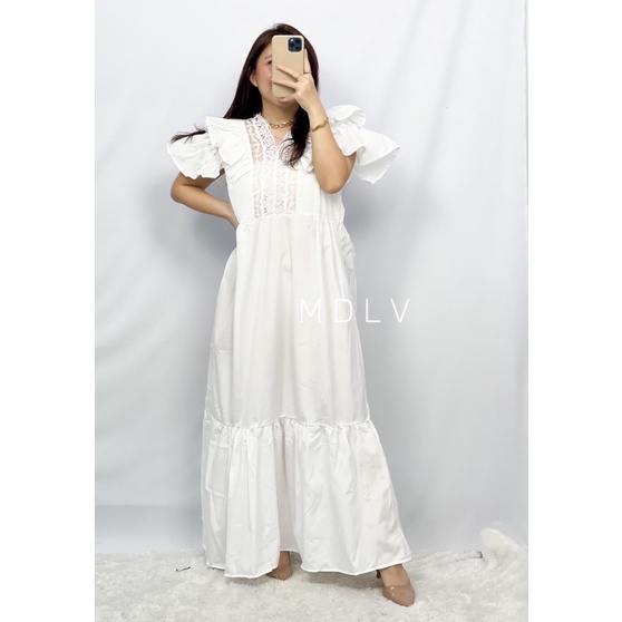 MDLV ~ 88990# Algeria Boho Maxi Dress Premium Long Dress Fashion Import