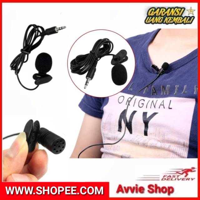 Termurah MIC CLIP-ON External HP Laptop Handphone Blogger Smule Vlogger