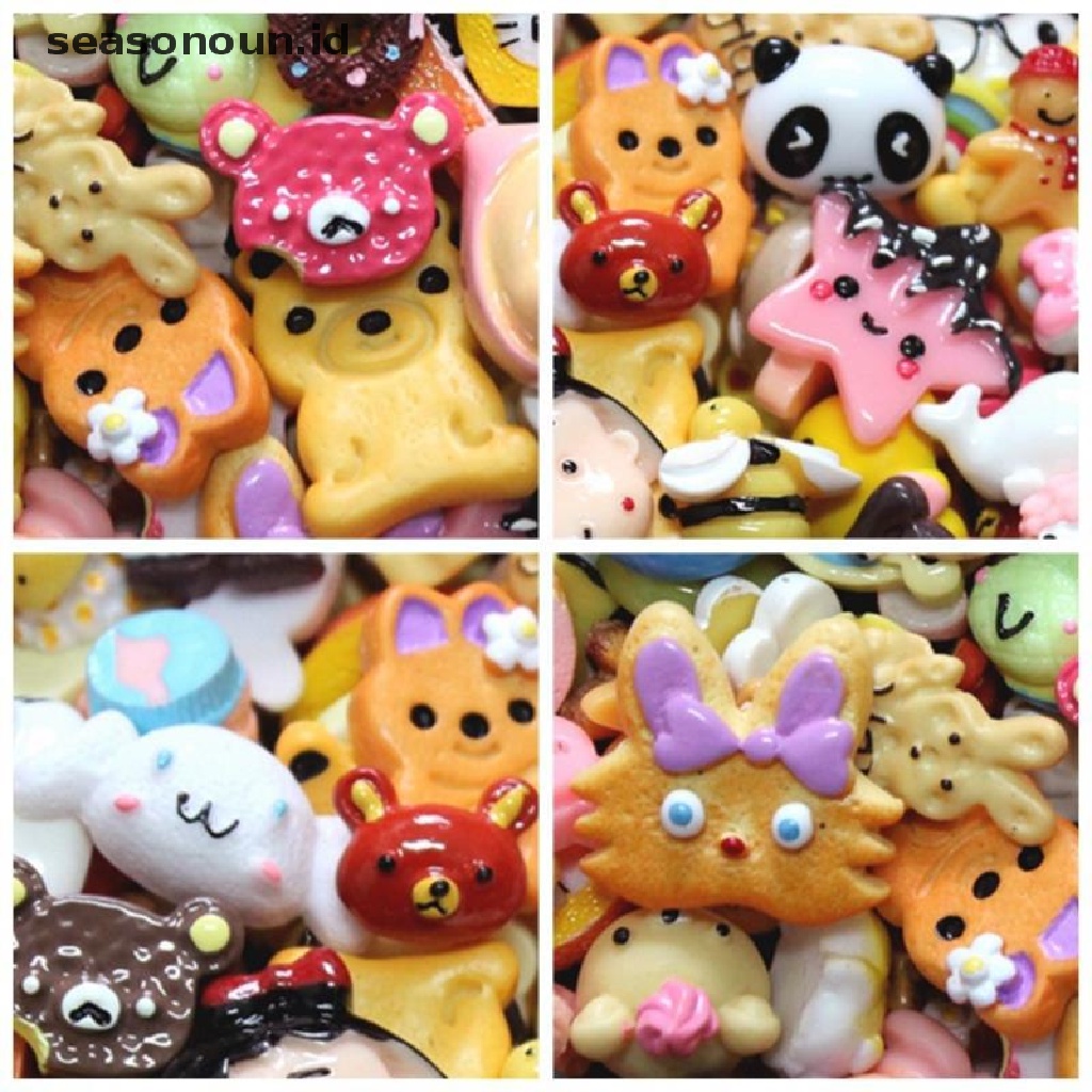 Seasonoun 10pcs Miniatur Permen Donat / Roti / Kue Untuk Dekorasi Rumah Boneka