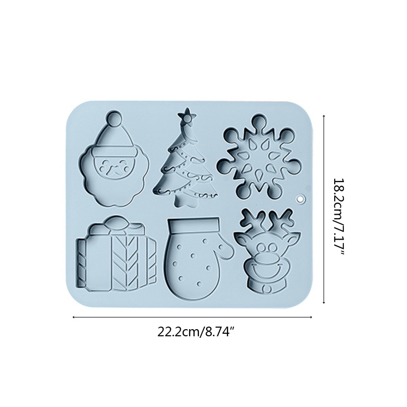 Cetakan Kue / Coklat / Fondant Bahan Silikon Tema Natal Dengan 6 Lubang