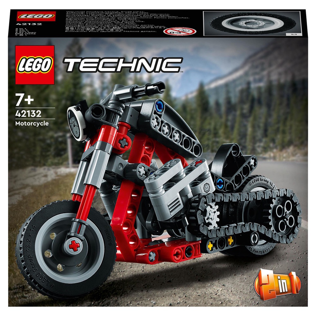LEGO Technic 2 in 1 - 42132 Motorcycle Set Building Kid Toy Model Bike Chopper Adventure Racer Motor