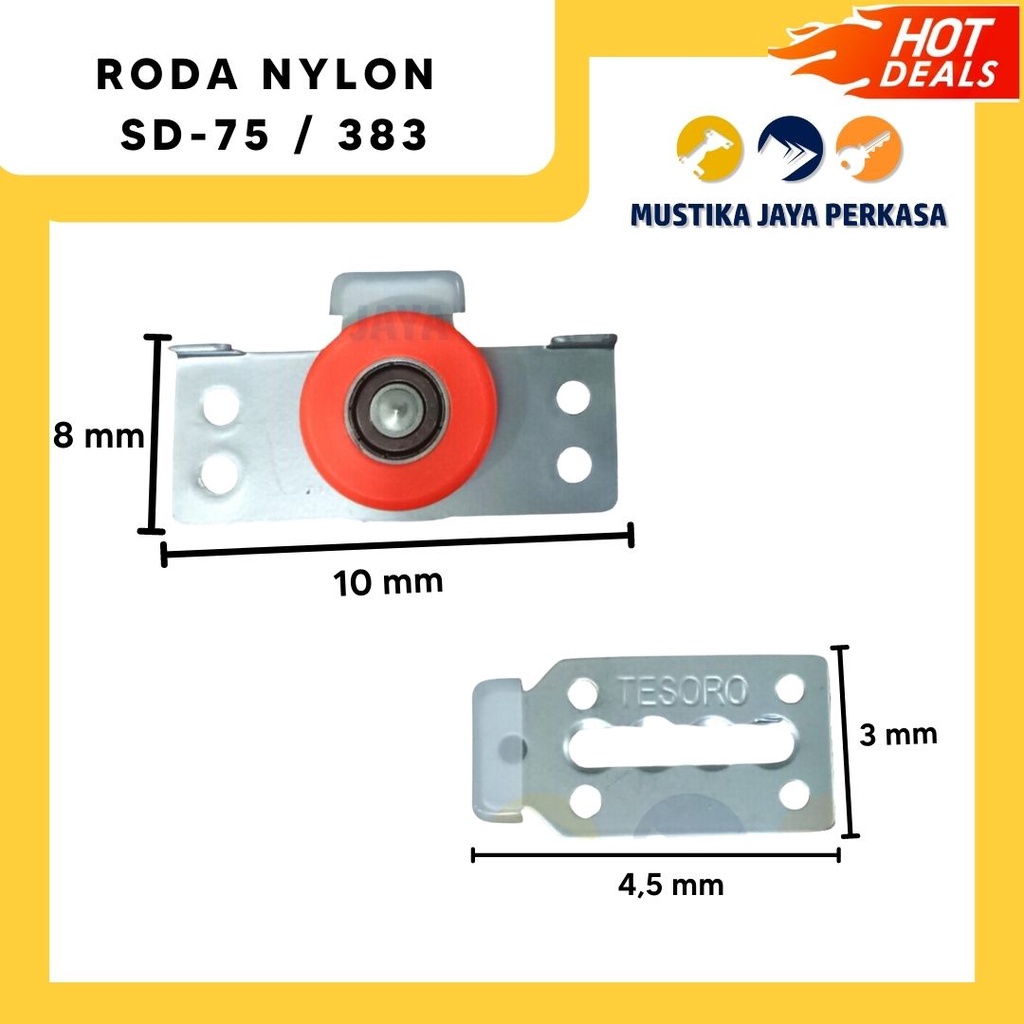 Roda Pintu Lemari Sleding SD 75 Orange Sleeding Sliding Geser Bukan Hu