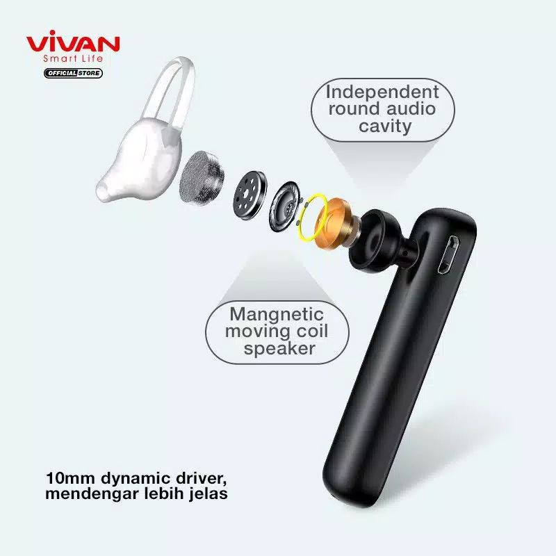 headset bluetooth vivan chat100 chat 100 blue tooth wireless tanpa kabel head set earphone