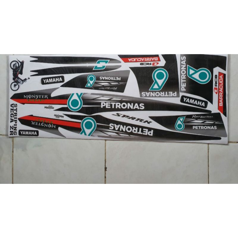 Striping variasi lis stiker murah YAMAHA vega ZR vega RR MOTIF PETRONAS TERBARU