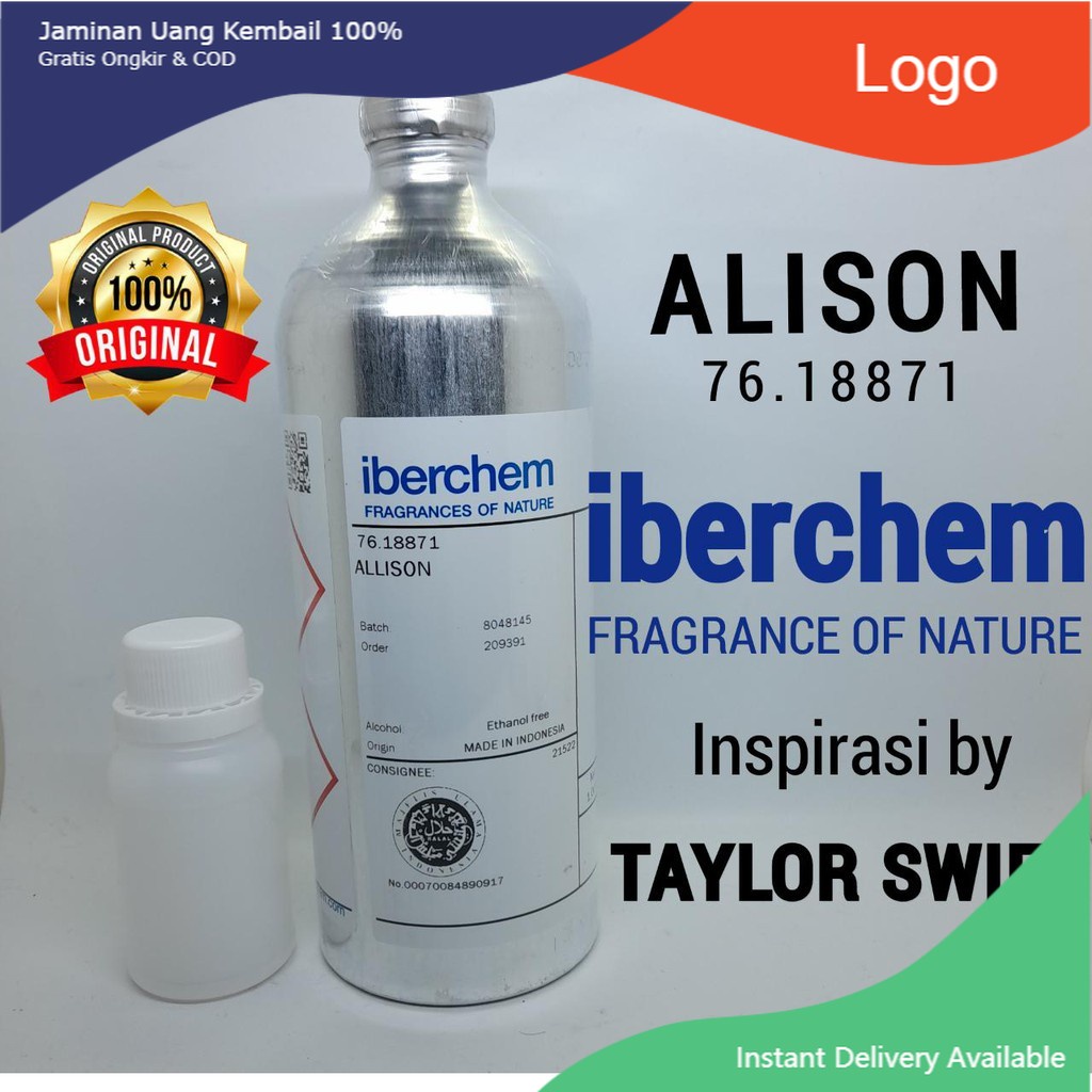 PARFUM ALISON BIBIT PARFUM MURNI KEMASAN 100ML, BY IBERCHEM, inspirasi by taylor SWIF PARFUM MURAH
