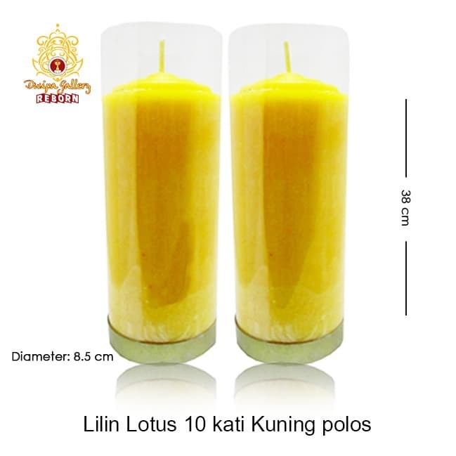 Lilin/Candle Puja Sembahyang Lotus 10 Kati Kuning Polos