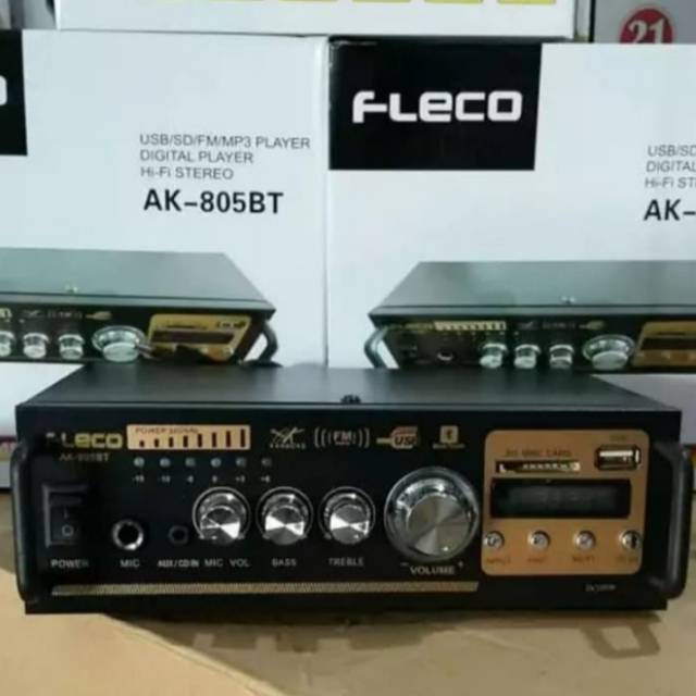 Amplifier Mini Ampli Fleco AK-805BT Bluetooth Stereo Karaoke - MP3 Player - FM Radio g USB- MMC Card