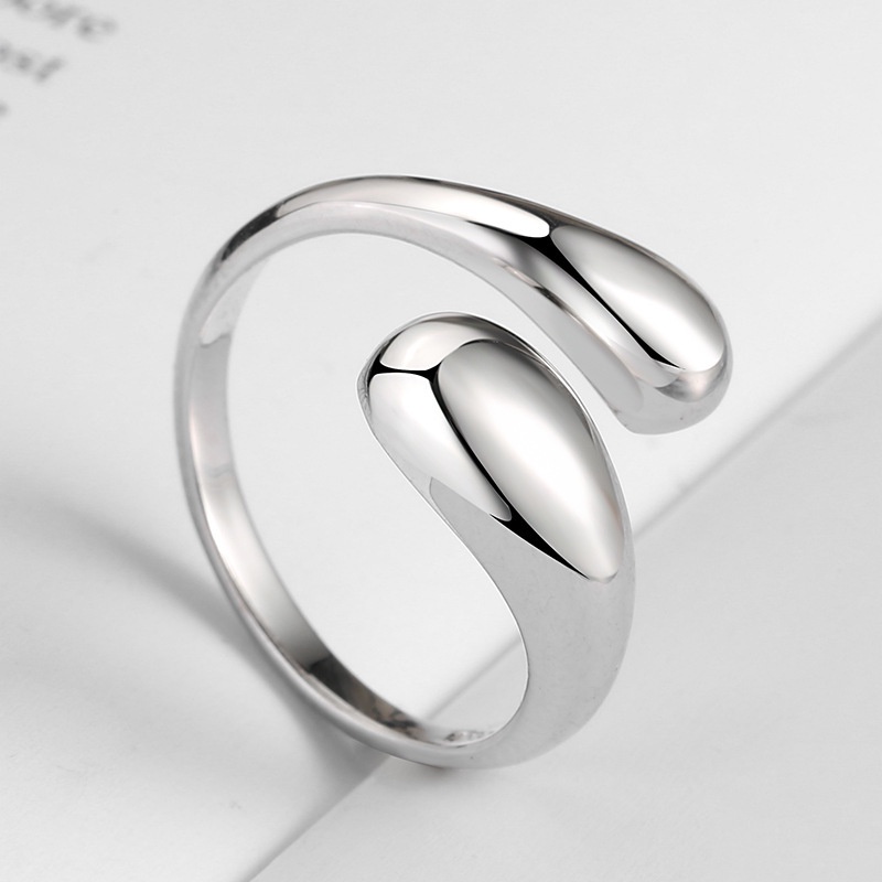 Cincin Model Terbuka Bentuk Tetesan Air Gaya Jepang Dan Korea Untuk Wanita