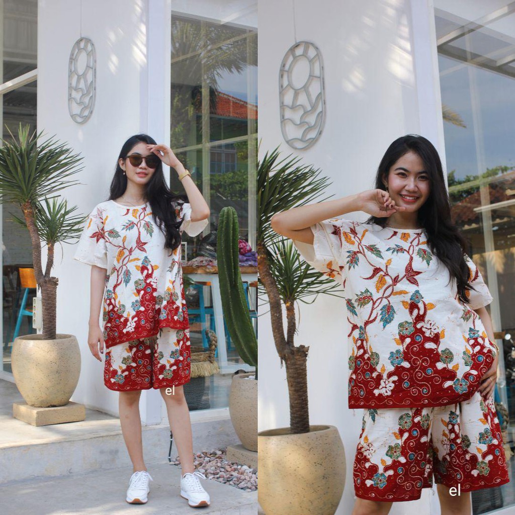 Setelan Batik Set Baju Santai Katun Primisima Tebal Adem Batik Matilda Work From Home Outfit #2