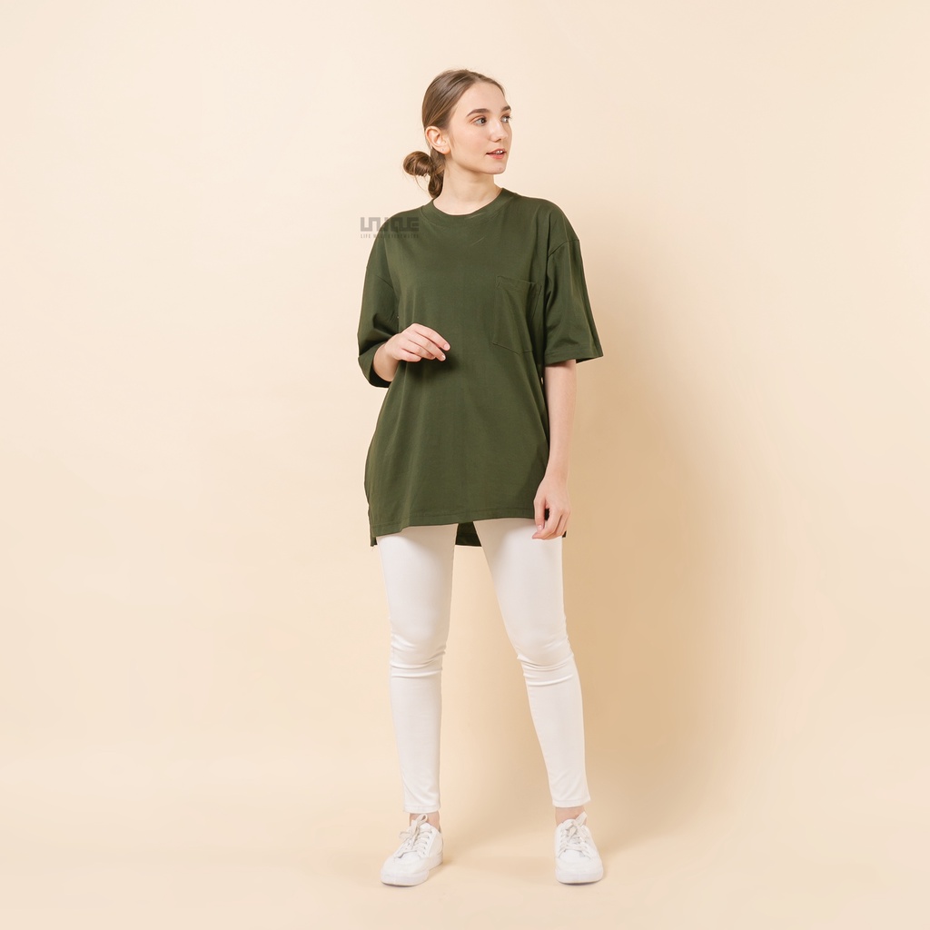 UNIQUE - (Pocket Series) Kaos Oversize Pocket Green Zelena