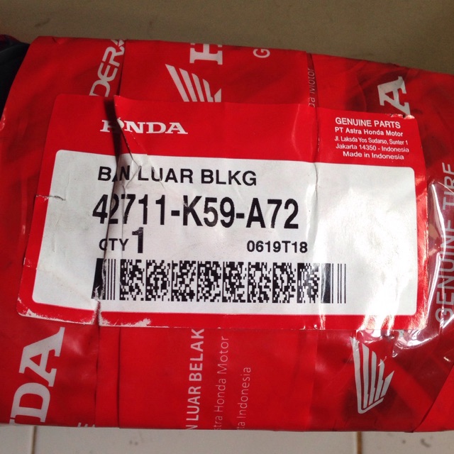 Ban Luar Belakang Tubles Honda Vario 150 K59 A72 100 / 80 RIng 14
