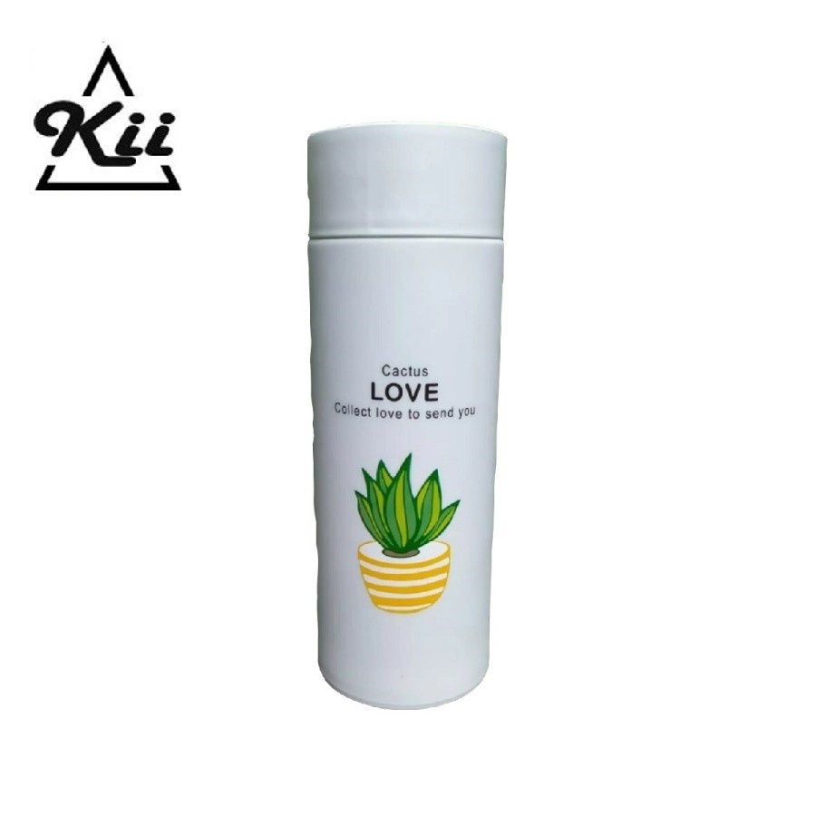 Botol Kaca Kaktus 400ml - Botol Minum - Botol Motif Kaktus Botol Kaca