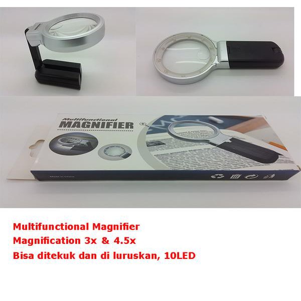 Lup Multifunctional Magnifier 3in1 / kaca pembesar 10 led