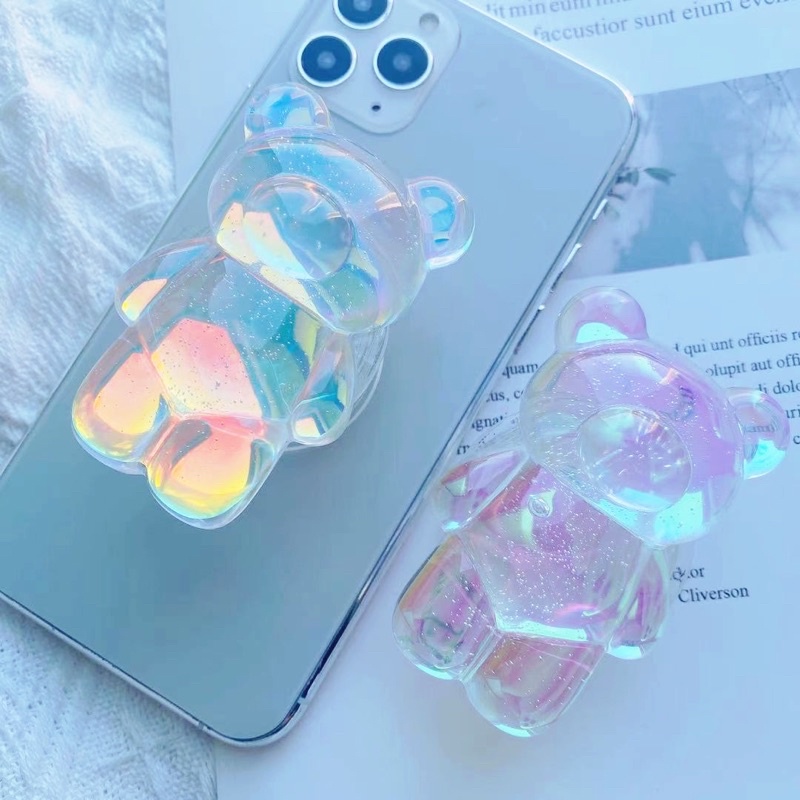 Hologram Bear Popsocket Phone Holder Pegangan HP Lucu